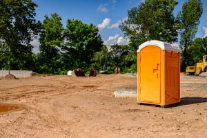 porta potty on a new construction site