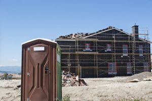 porta potty next to the construction site